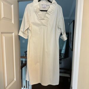 Gretchen Scott Striped Dress with Signature Ruffle